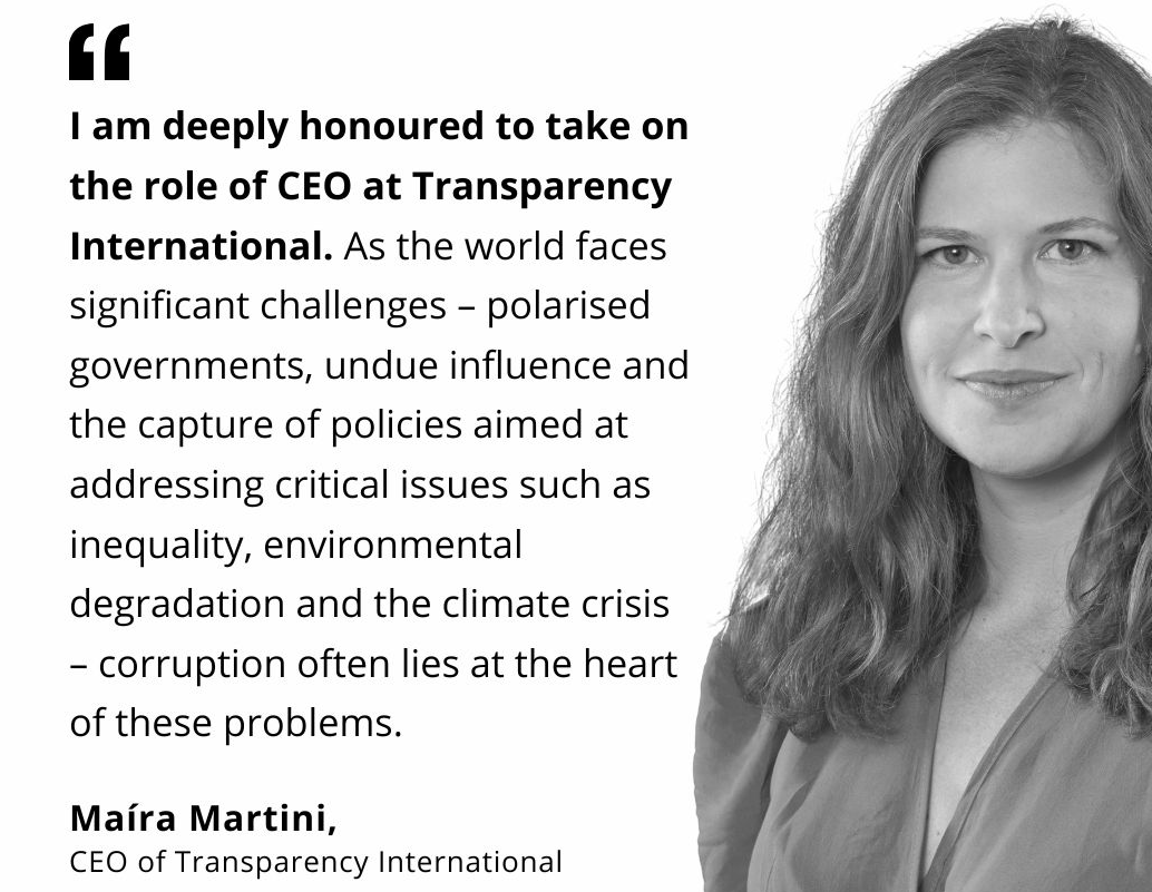 Miss Maira Math Maíra Martini appointed CEO of Transparency International